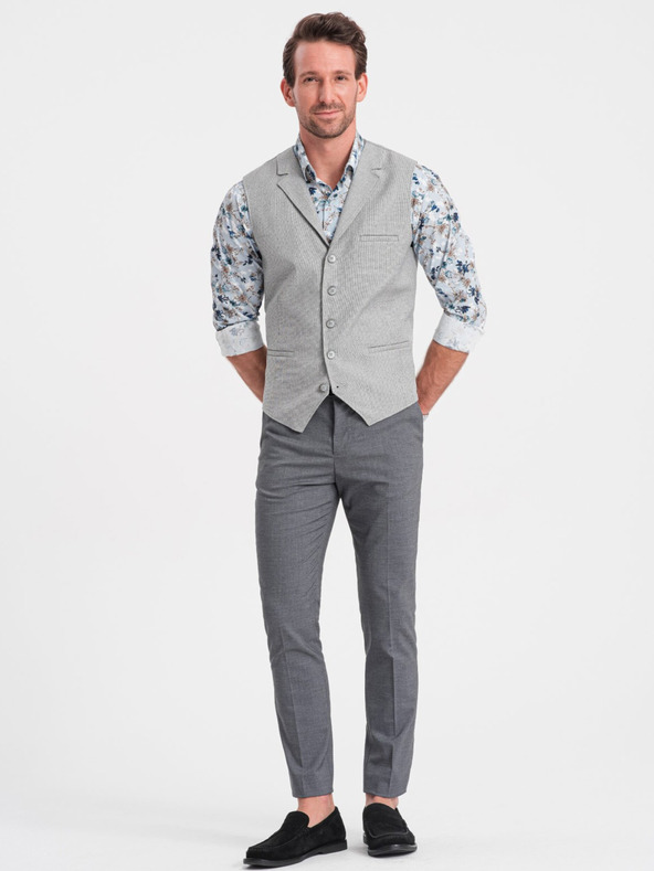 Ombre Clothing Светлосиво мъжко сако с яка Ombre Clothing