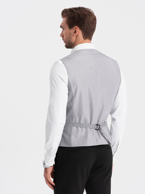 Ombre Clothing Сива мъжка жилетка за костюм Ombre Clothing