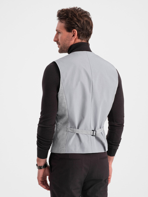 Ombre Clothing Светлосива мъжка жилетка от жакард Ombre Clothing