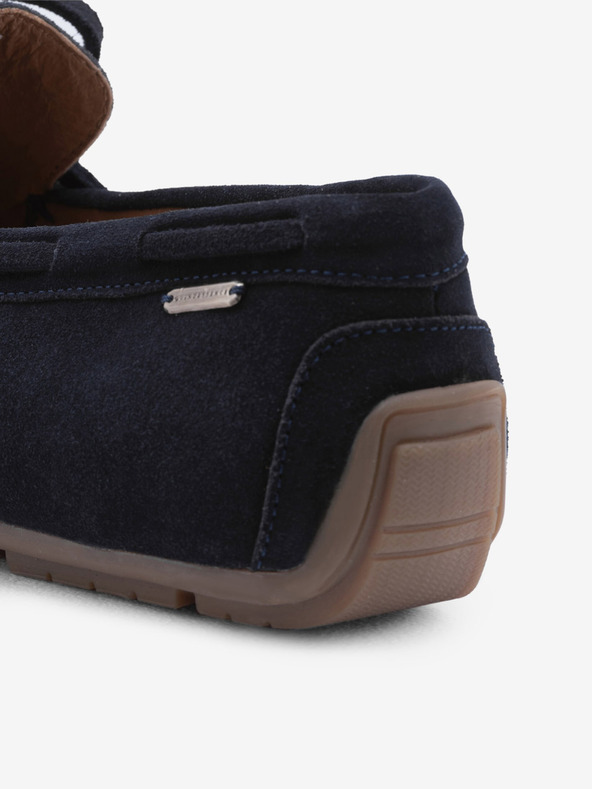 Ombre Clothing Тъмно сини мъжки мокасини от естествена кожа с шофьорска подметка Ombre Clothing