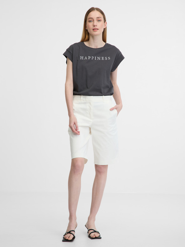 Orsay Тъмносива дамска тениска с къс ръкав ORSAY