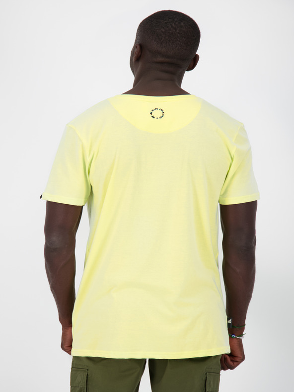 Alife and Kickin Жълта мъжка тениска с щампа Alife and Kickin