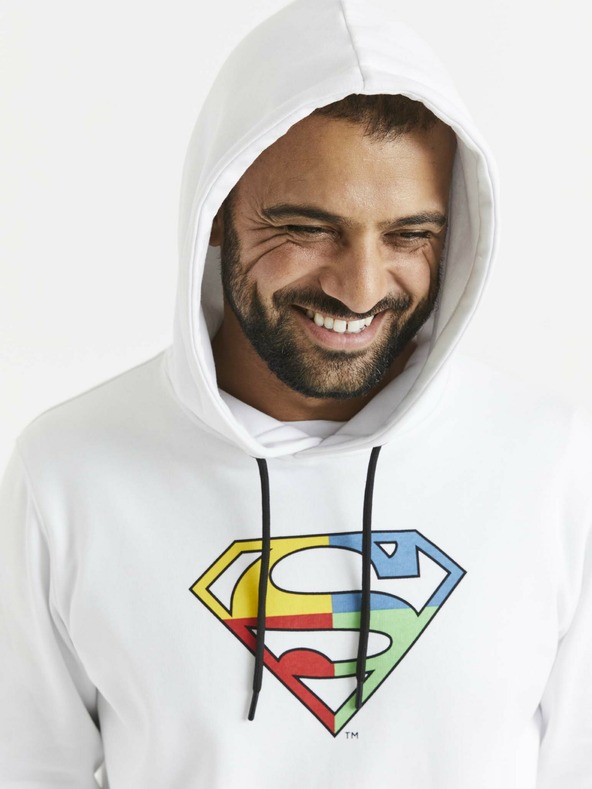 Celio Бял мъжки суитшърт с щампа Celio Lvemansw