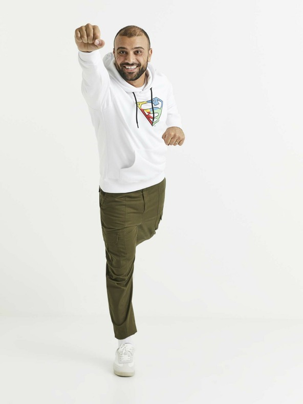 Celio Бял мъжки суитшърт с щампа Celio Lvemansw