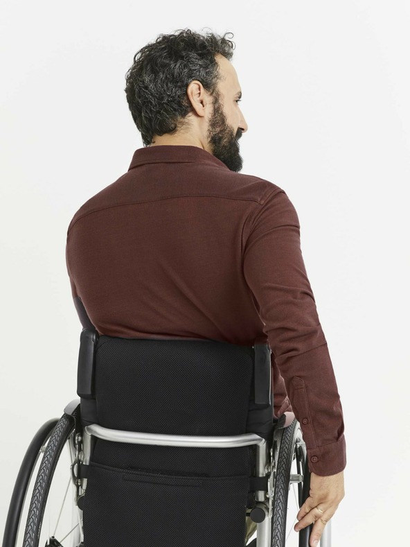 Celio Мъжка риза с джоб в цвят бордо Celio