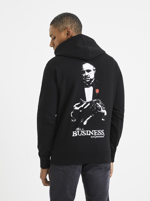 Celio Черно мъжко яке с качулка Celio Lvegodsw