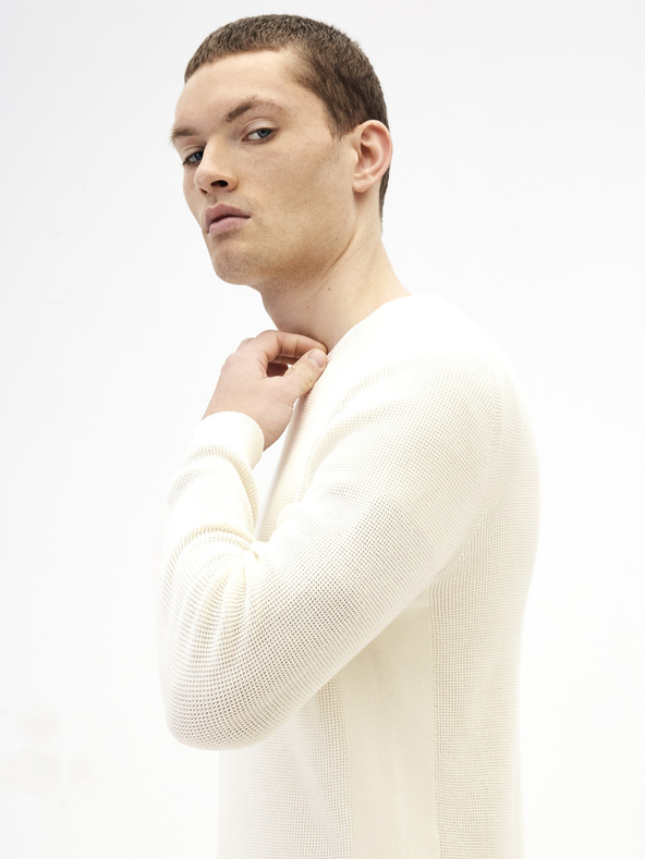 Celio Бял основен пуловер Celio Tepic