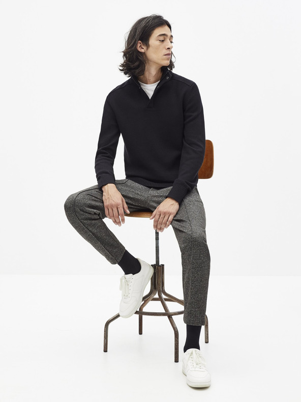 Celio Черен мъжки пуловер със стояща яка Celio Serome