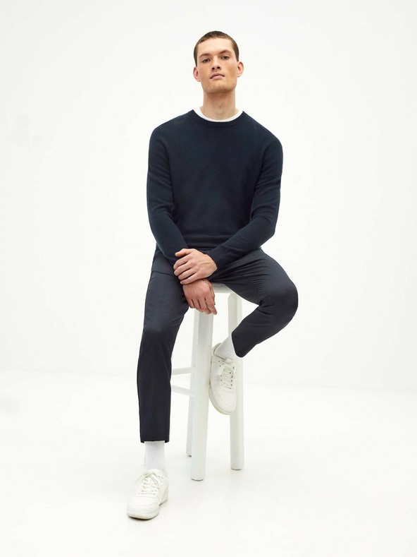 Celio Тъмносин мъжки кашмирен пуловер Celio Jecloud