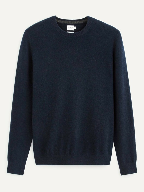 Celio Тъмносин мъжки кашмирен пуловер Celio Jecloud