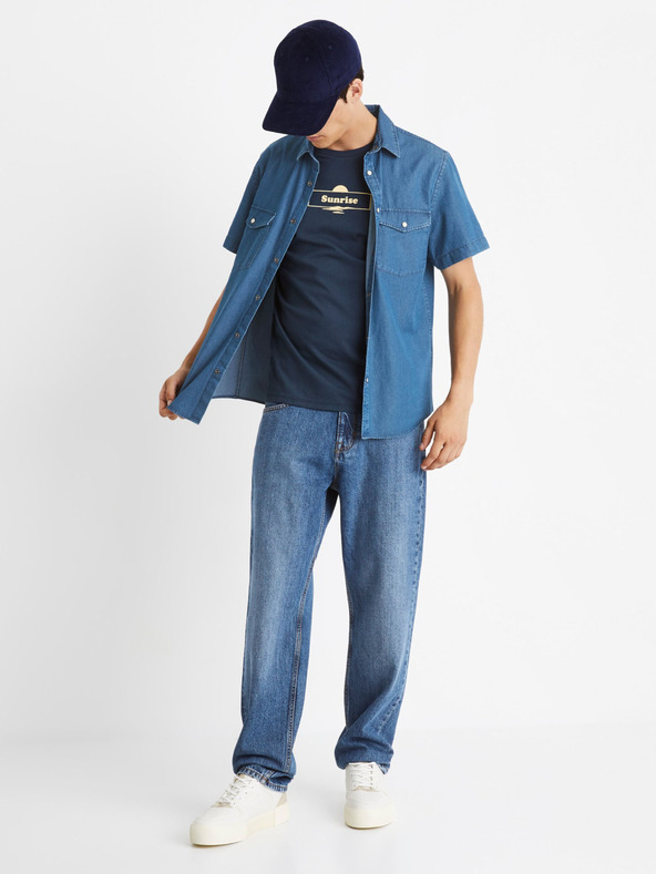 Celio Тъмносиня мъжка тениска Celio Cecarto