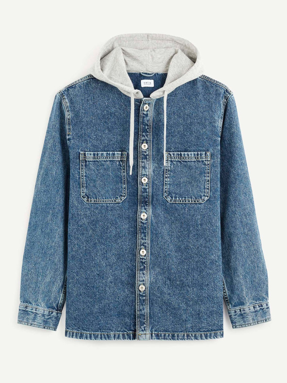 Celio Синя дънкова риза с качулка Celio Caoris