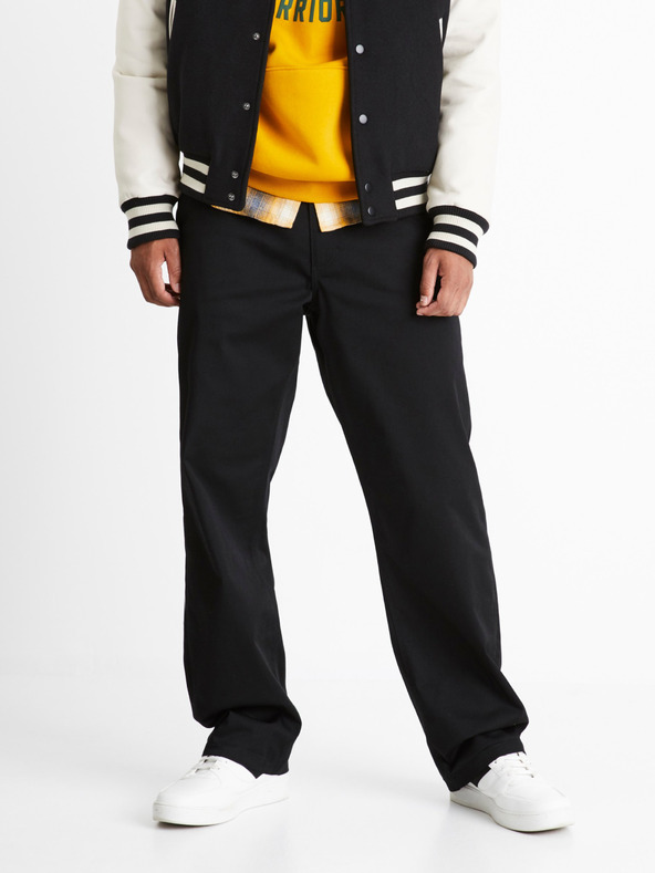 Celio Черен мъжки свободен панталон Celio Coloose1