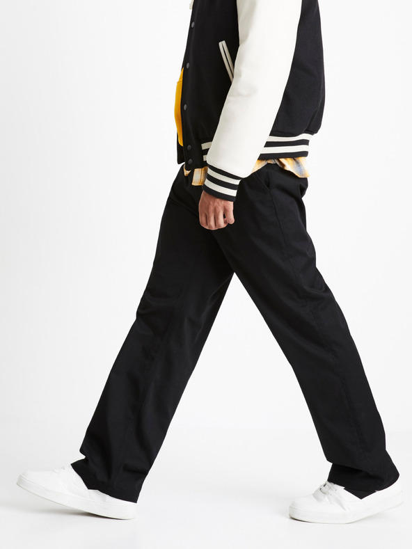 Celio Черен мъжки свободен панталон Celio Coloose1