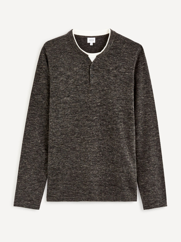 Celio Тъмно сив мъжки пуловер с копчета Celio Чечил