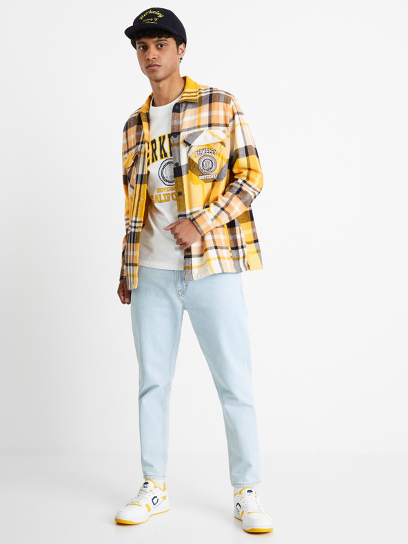 Celio Сиво-жълто мъжко карирано яке Celio Университет Бъркли