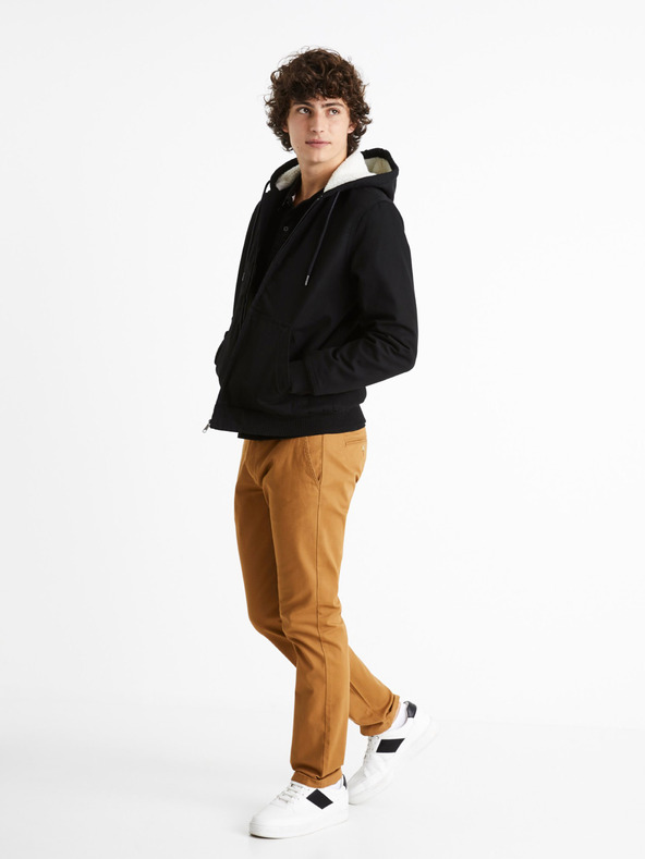 Celio Черно мъжко яке Celio Cuhoodie