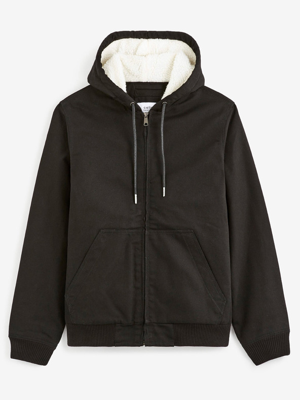 Celio Черно мъжко яке Celio Cuhoodie