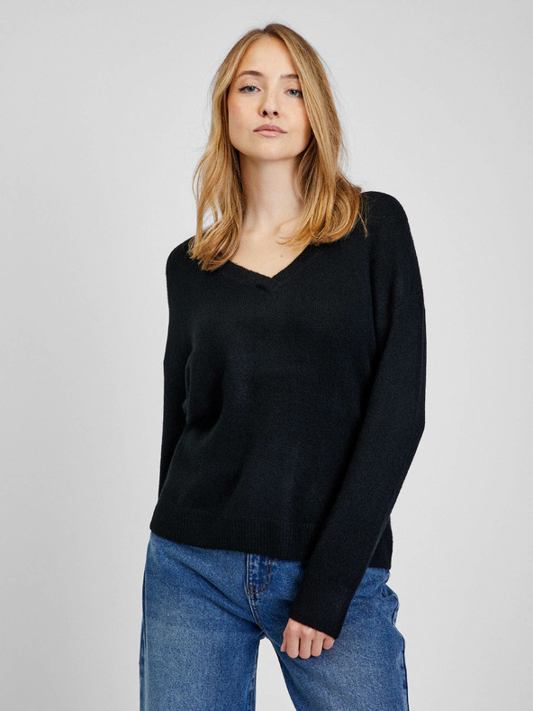 GAP Плетен пуловер с V-образно деколте GAP
