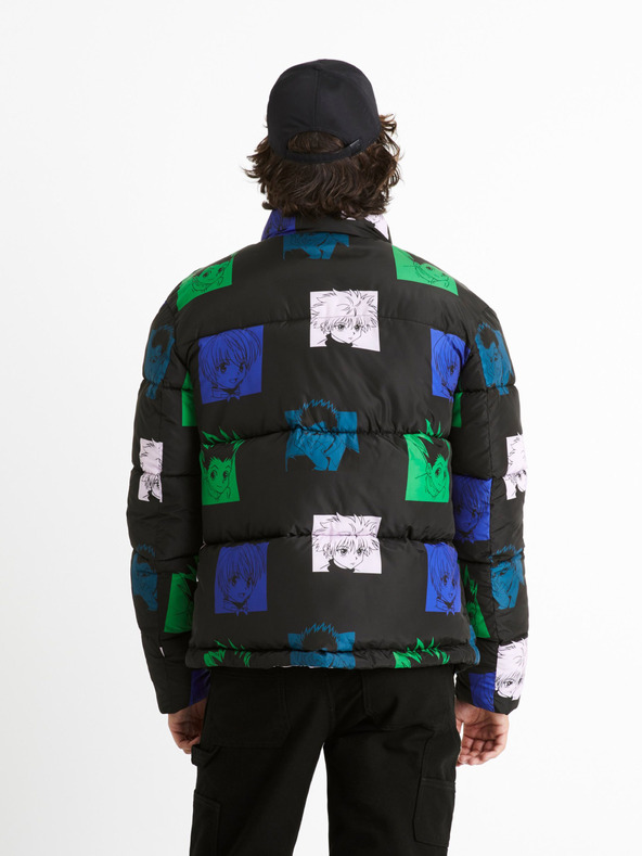 Celio Зелено и черно мъжко ватирано зимно яке Celio Hunter & Hunter