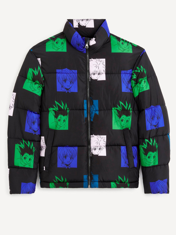 Celio Зелено и черно мъжко ватирано зимно яке Celio Hunter & Hunter