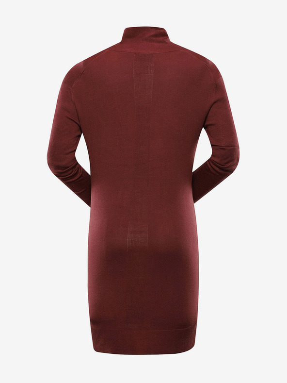 NAX Дамски дълъг пуловер NAX Edera в цвят бордо