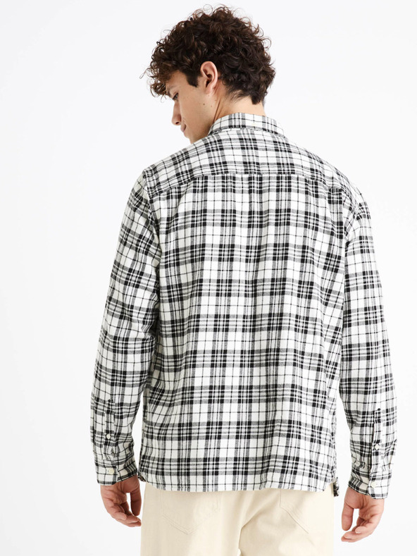 Celio Черна карирана фланелена риза Celio Canewto
