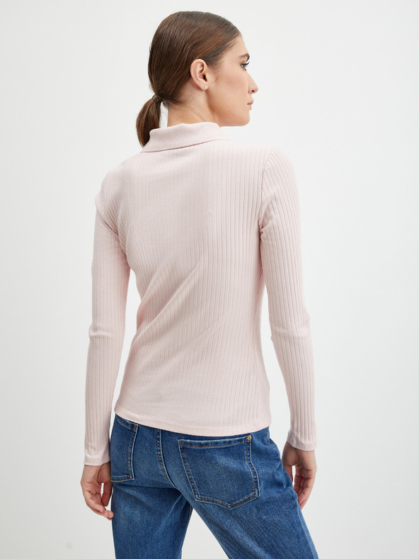 Orsay Дамска рипсена поло тениска в цвят кайсия ORSAY