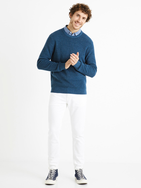 Celio Петролен мъжки основен пуловер Celio Degrain