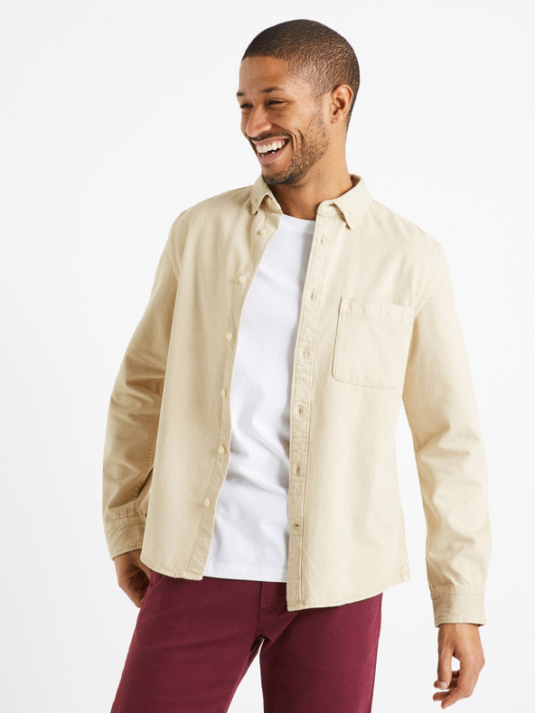 Celio Кремава мъжка дънкова риза Celio Daindie