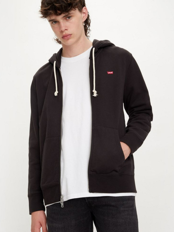 Levi's® Черна мъжка блуза Levi's® New Original Zip Up Hoodie Meteorite