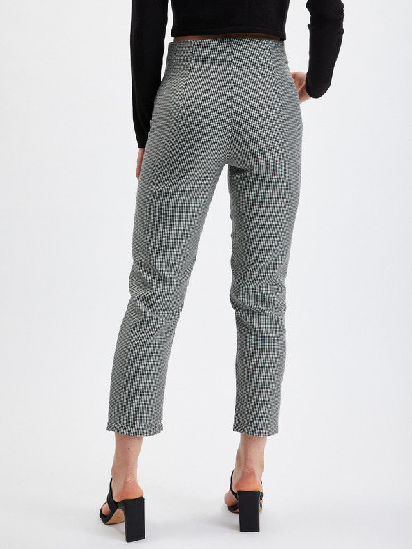 Orsay Черен дамски панталон с десен ORSAY