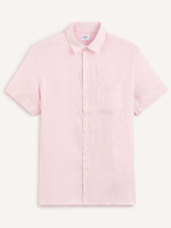 Celio Светлорозова мъжка ленена риза Celio Damarlin