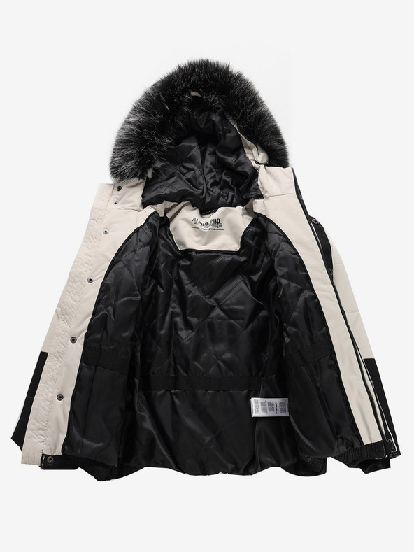 ALPINE PRO Черно-бяло зимно яке за момичета ALPINE PRO Egypo