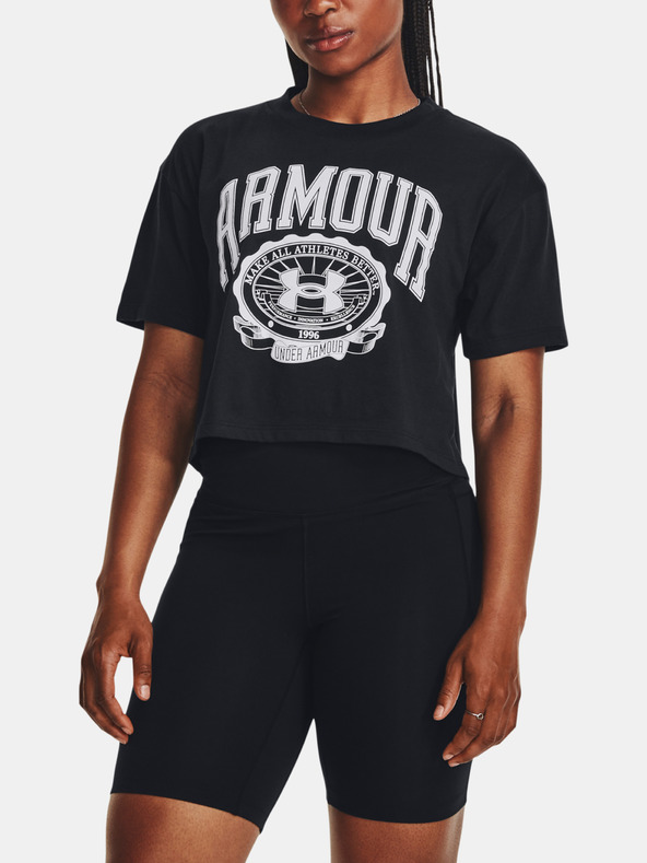 Under Armour Дамска тениска Under Armour UA COLLEGIATE CREST CROP SS