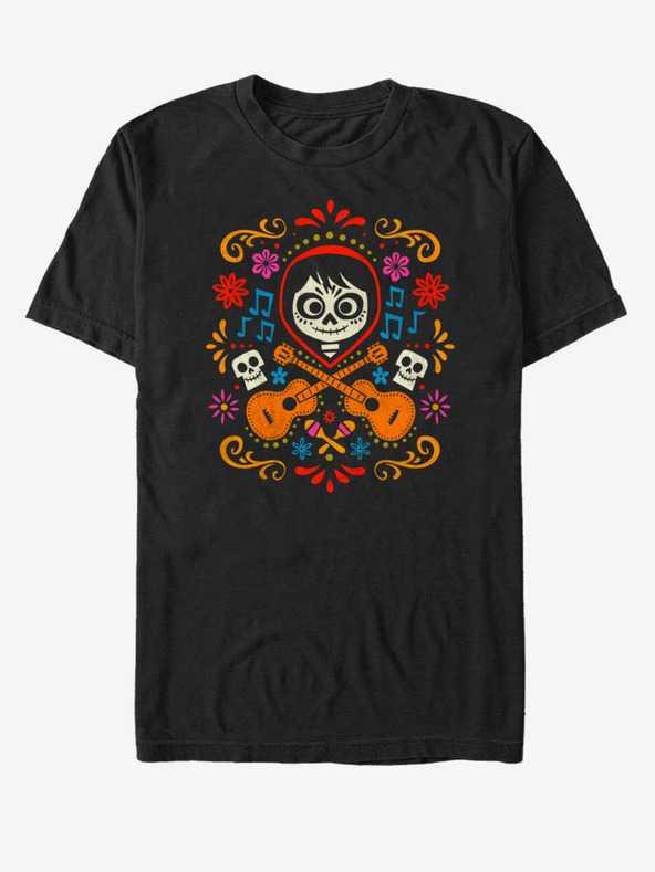 ZOOT.Fan Черна унисекс тениска с надпис ZOOT.Fan Musical Miguel Pixar