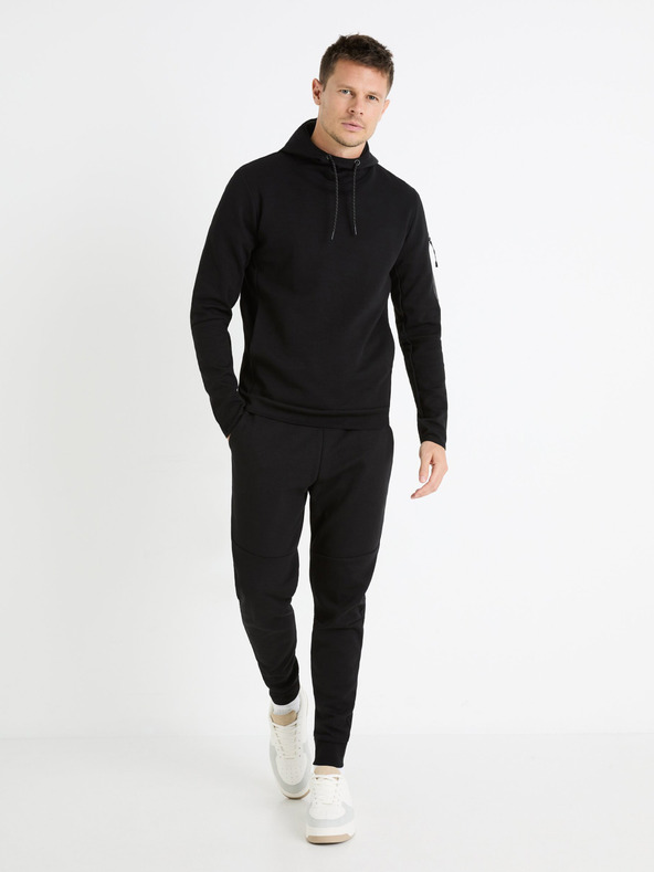 Celio Черна мъжка блуза с качулка Celio Feyokehood