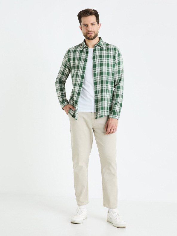 Celio Зелена мъжка риза Celio Fadro