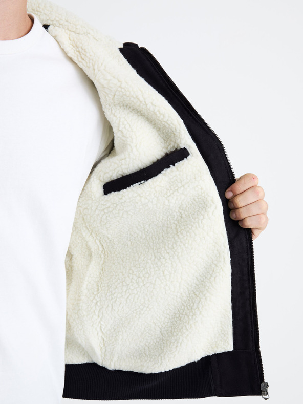 Celio Тъмносиньо мъжко яке от изкуствена кожа Celio Fuhoodie