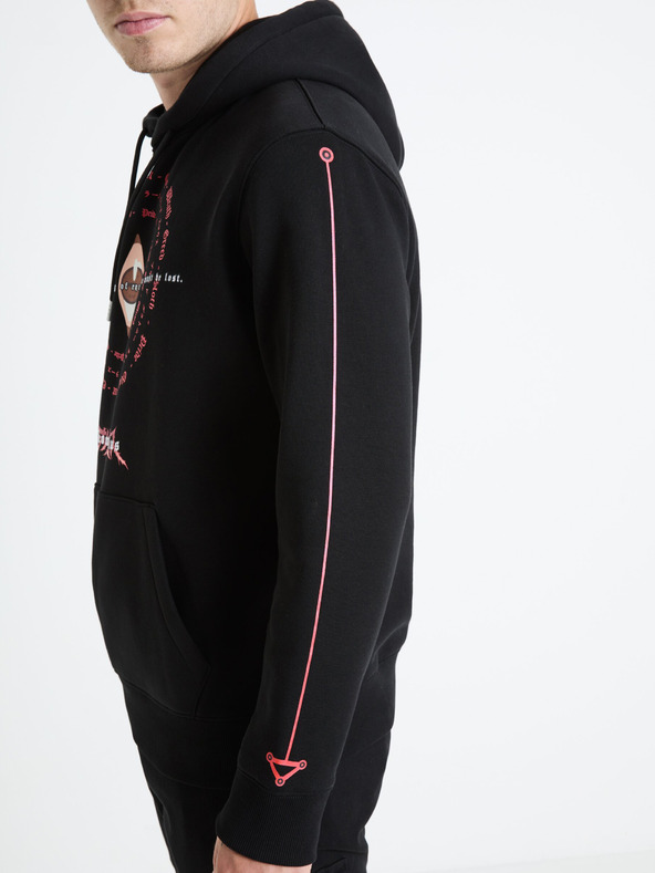 Celio Черна мъжка блуза с качулка Celio Fullmetal Alchemist