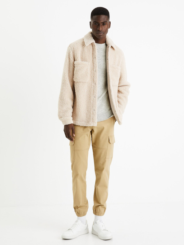 Celio Бежов мъжки товарен панталон Celio Dolyte