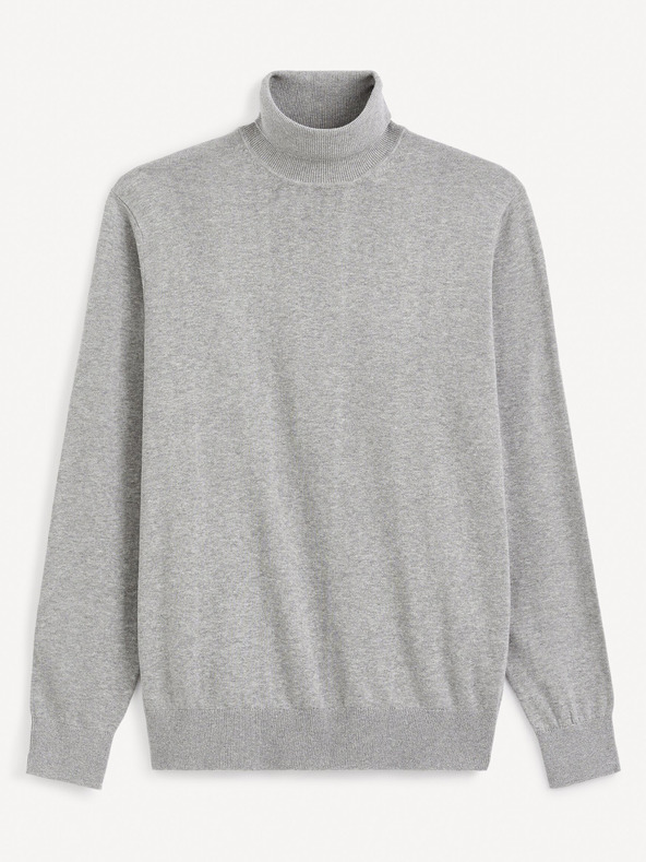 Celio Сив мъжки основен пуловер с ролка Celio Feroll