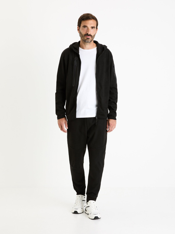 Celio Черен мъжки суитчър с качулка и цип Celio Fecoldyoke