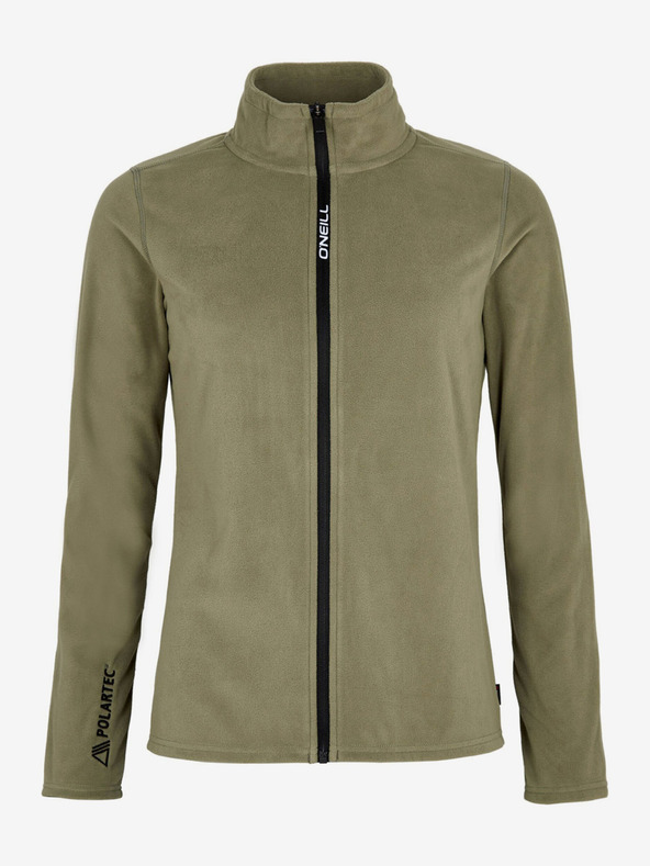 O'Neill Дамска поларена качулка с цип и изправена яка O'Neill Jack's в цвят каки