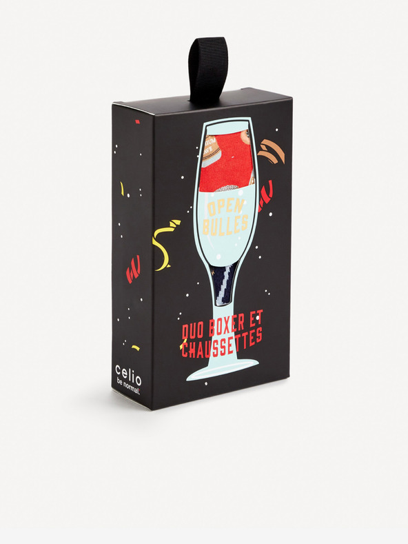 Celio Комплект боксерки и чорапи в червено и синьо от Celio