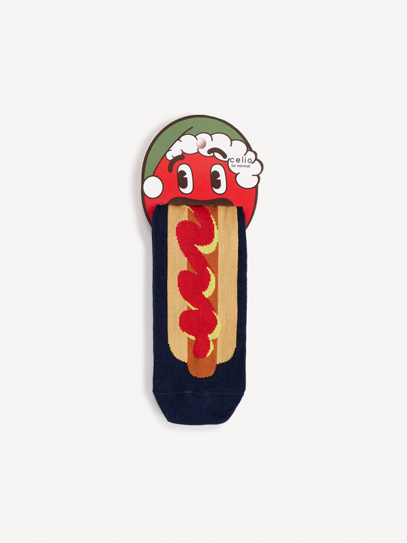 Celio Тъмно сини мъжки чорапи с шарка Celio Hot Dog
