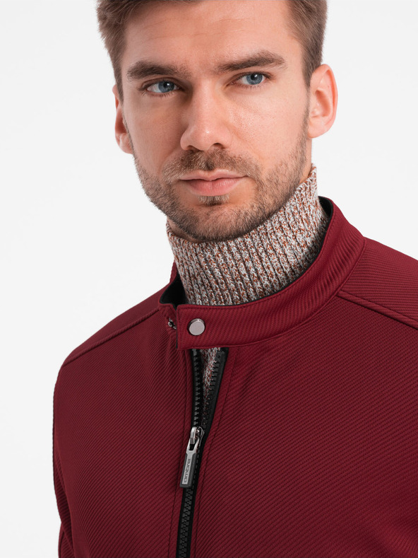 Ombre Clothing Мъжко олекотено яке в цвят бордо Ombre Облекло BIKER