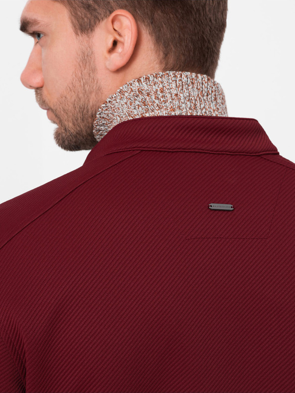 Ombre Clothing Мъжко олекотено яке в цвят бордо Ombre Облекло BIKER