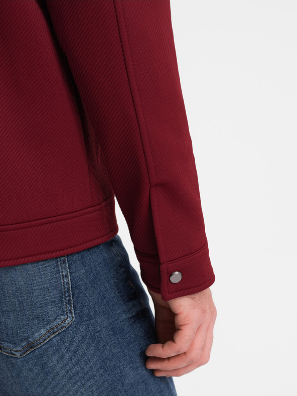 Ombre Clothing Мъжко олекотено яке в цвят бордо Ombre Облекло BIKER