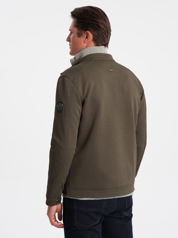 Ombre Clothing Мъжко олекотено яке Ombre Clothing BIKER в цвят каки